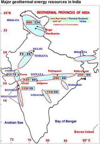 non conventional Geothermal energy locations in india